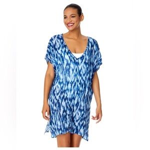 Women's Tie Dye Ikat Easy Tunic Swimsuit Cover Up
